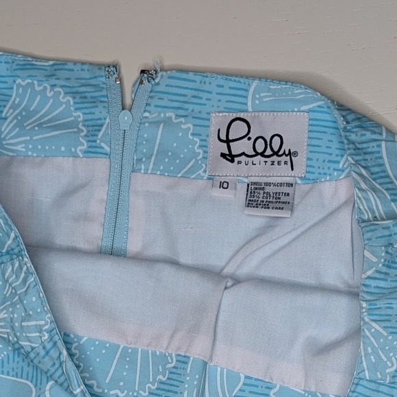 Lilly Pulitzer Women's Blue Seashell Print Skirt Size‎ 10 Coastal - Picture 2 of 5